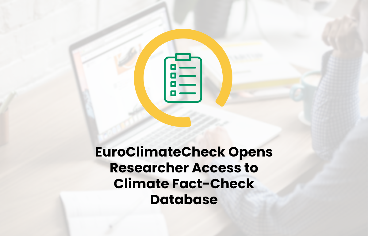 EuroClimateCheck Opens Researcher Access to Climate Fact-Check Database