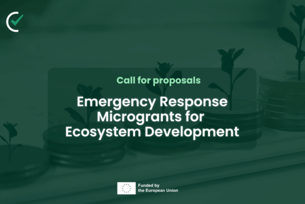 EFCSN Emergency Response Microgrants call banner for fact-checkers responding to information crises