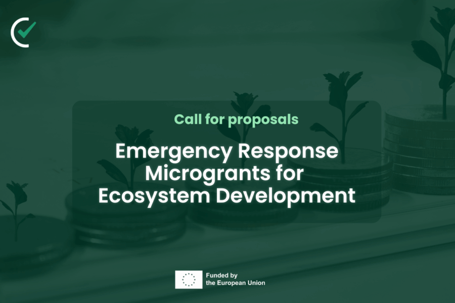 EFCSN Emergency Response Microgrants call banner for fact-checkers responding to information crises