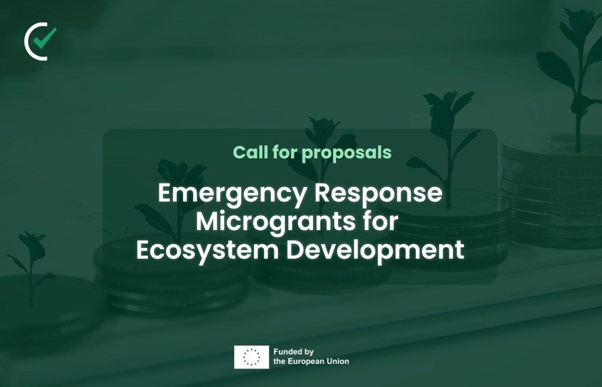 EFCSN Emergency Response Microgrants call banner for fact-checkers responding to information crises